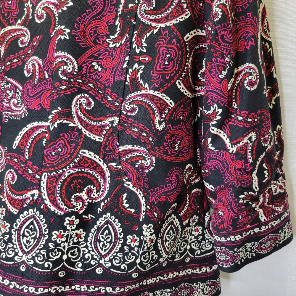 Coldwater Creek Black Pink Paisley Open 3/4 Sleeve Jacket, 14 - Picture 11 of 11